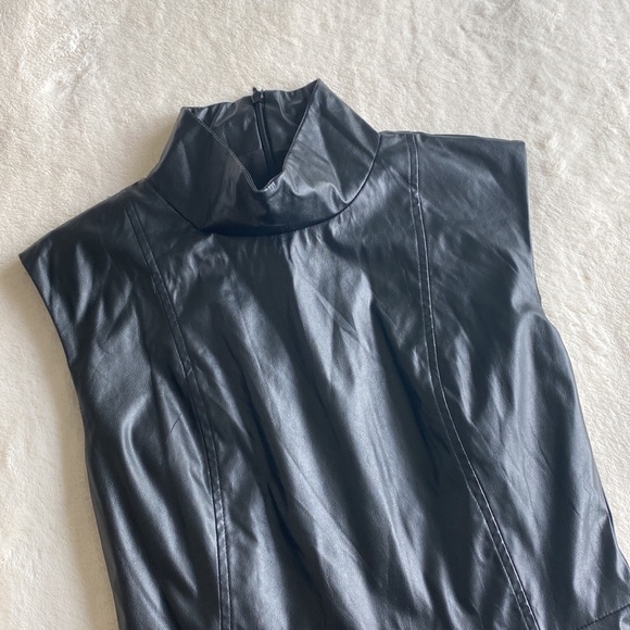 15.Express Leather Dress - Picture 3 of 4